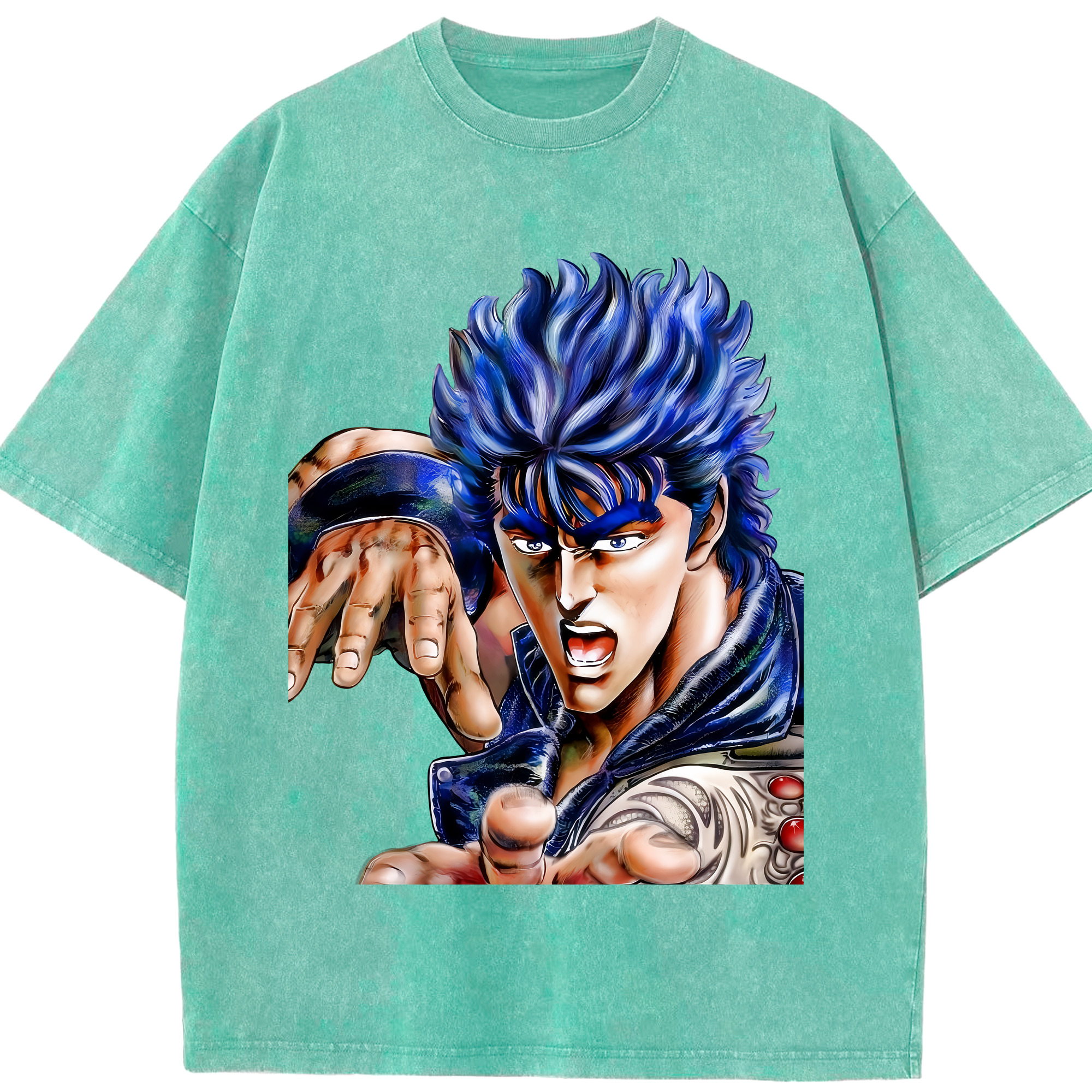 （画像用） 北斗の拳 Fist of the North Star 綿100% ヴィンテージ風 半袖Tシャツ（フロントプリント）